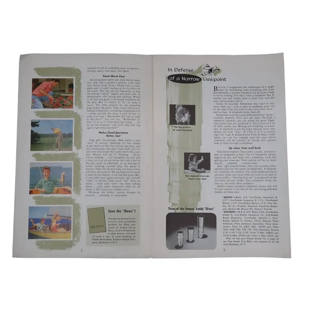 Kodak Movie News Magazine Booklet Set of Three (3) 1954 Eastman Kodak Rochester